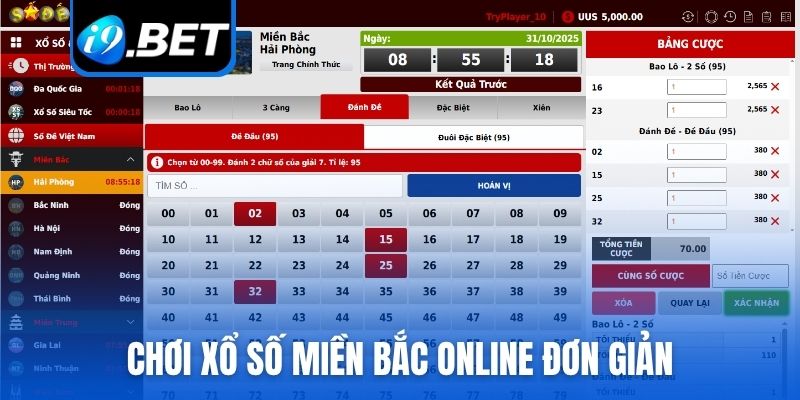 Chơi xổ số miền Bắc online đơn giản