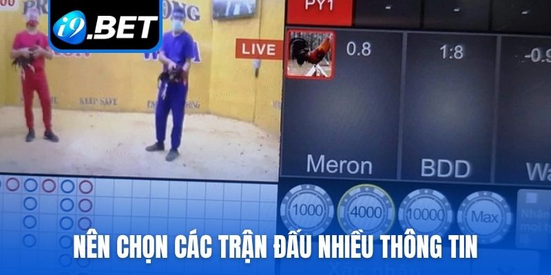 Nên chọn các trận đấu nhiều thông tin