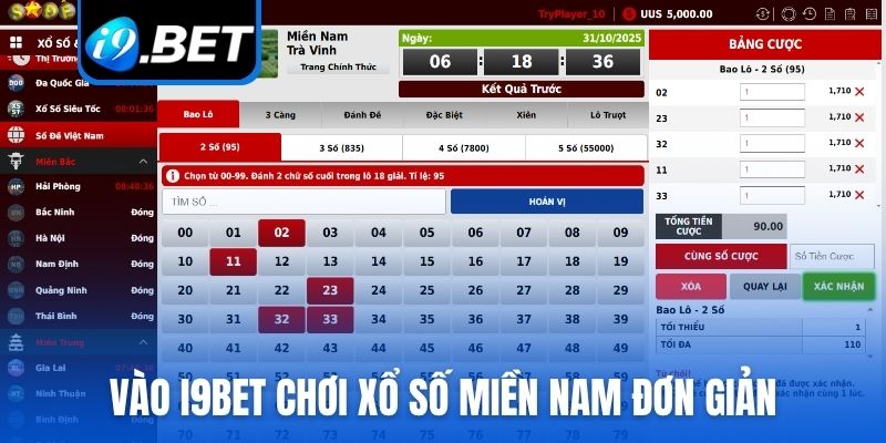 Vào i9bet chơi Xổ số miền Nam đơn giản